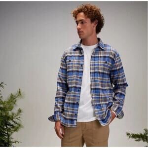 Alpine Design Men's Medium Hike Midweight Flannel (Blue/Clay Meadows Plaid)‎ NEW